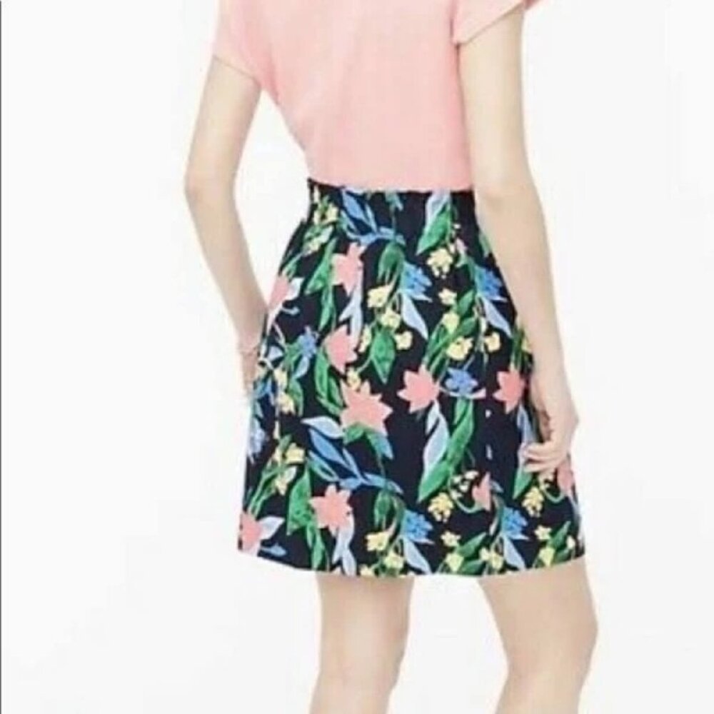 J.Crew Floral Paper Bag Waist Mini Skirt 12 Linen Blend‎ Pockets